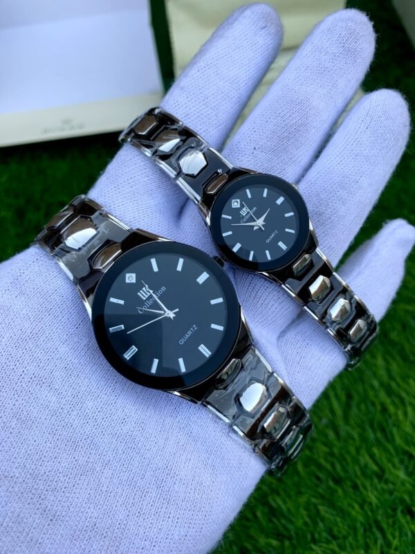 Black Silver Couple Watch