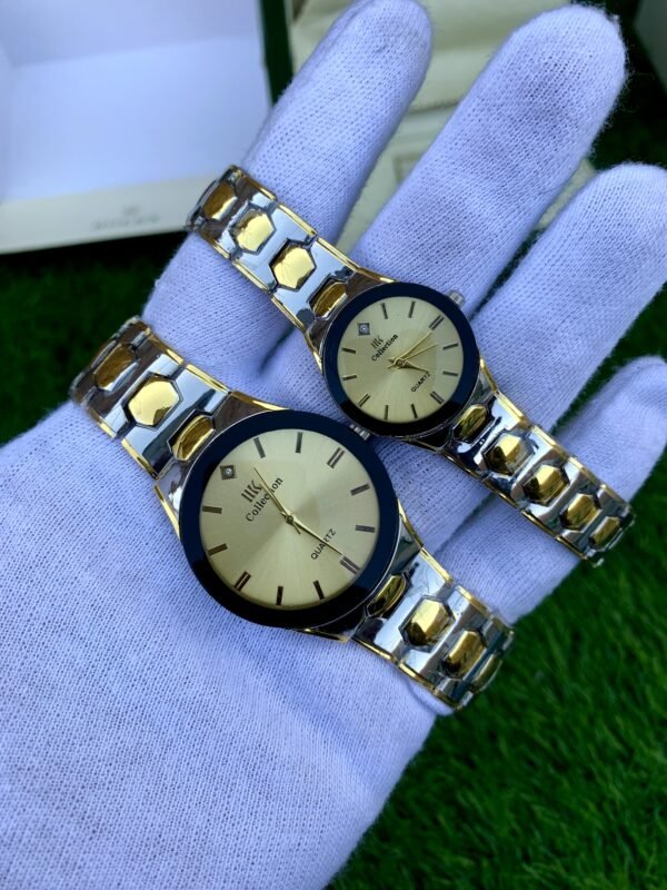 Gold Silver Couple Watch